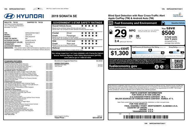 Used 2019 Hyundai Sonata SE image 9