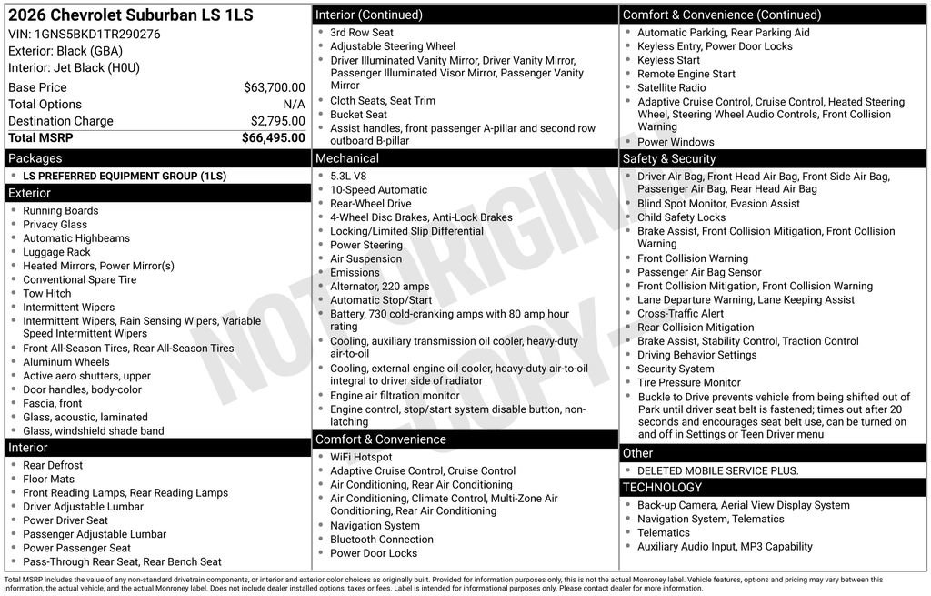 New 2026 Chevrolet Suburban LS RWD image 6