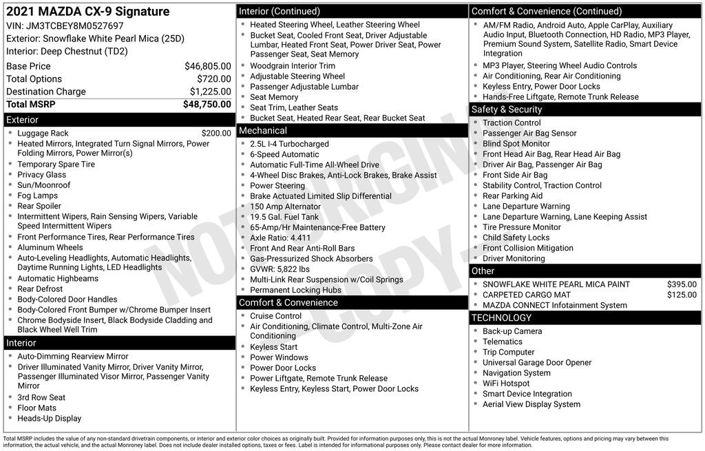 Used 2021 MAZDA CX-9 Signature image 40