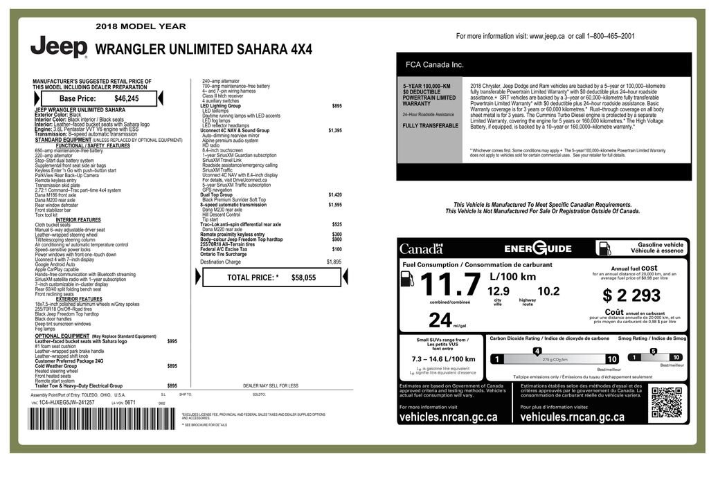 Used 2018 Jeep Wrangler Unlimited Sahara w/ Dual Top Group image 3