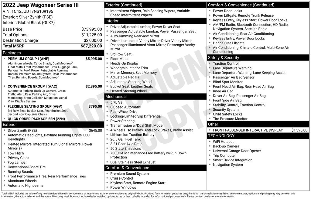 Used 2022 Jeep Wagoneer Series III w/ Premium Group I image 6