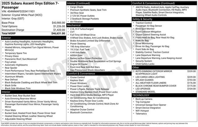 Used 2025 Subaru Ascent Onyx Edition image 28