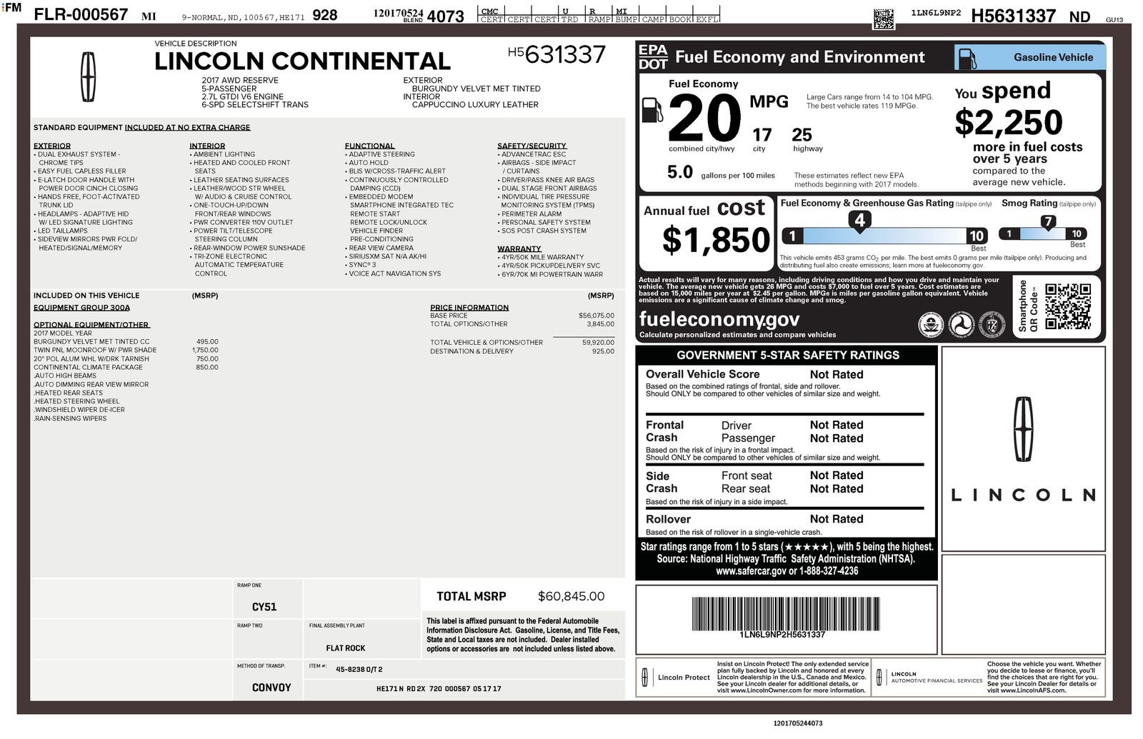 Used 2017 Lincoln Continental Reserve w/ Climate Package image 6