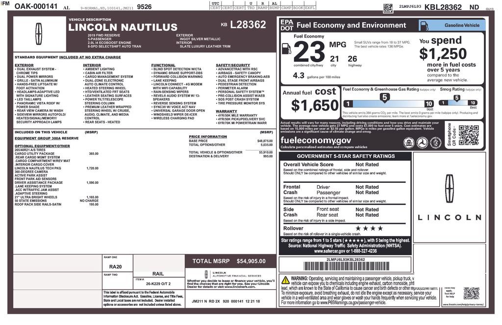 Used 2019 Lincoln Nautilus Reserve FWD image 37
