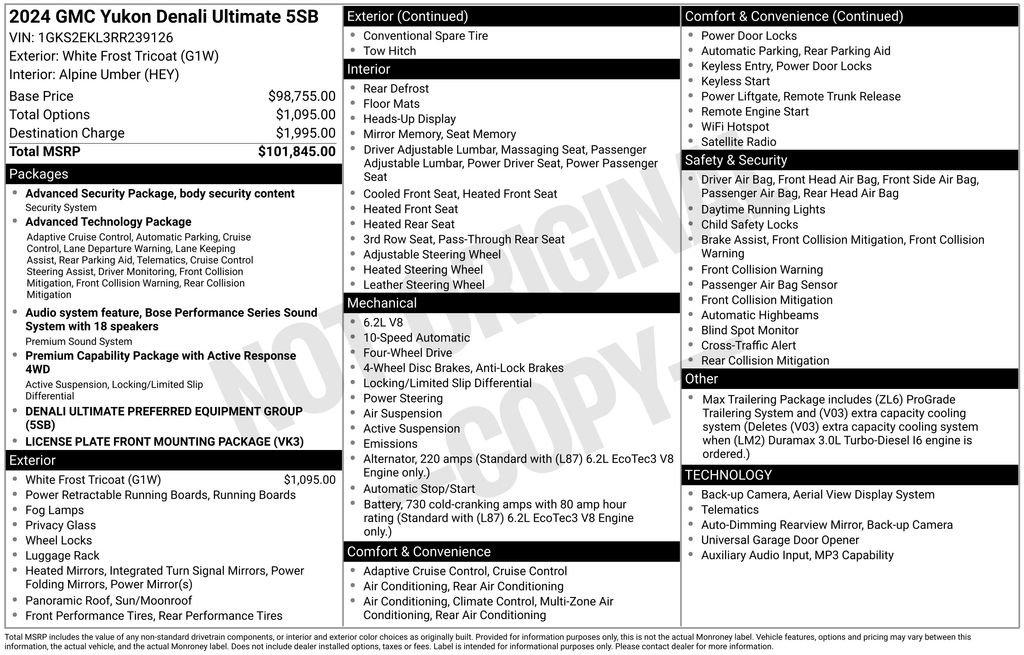 Used 2024 GMC Yukon Denali Ultimate AWD/4WD image 5