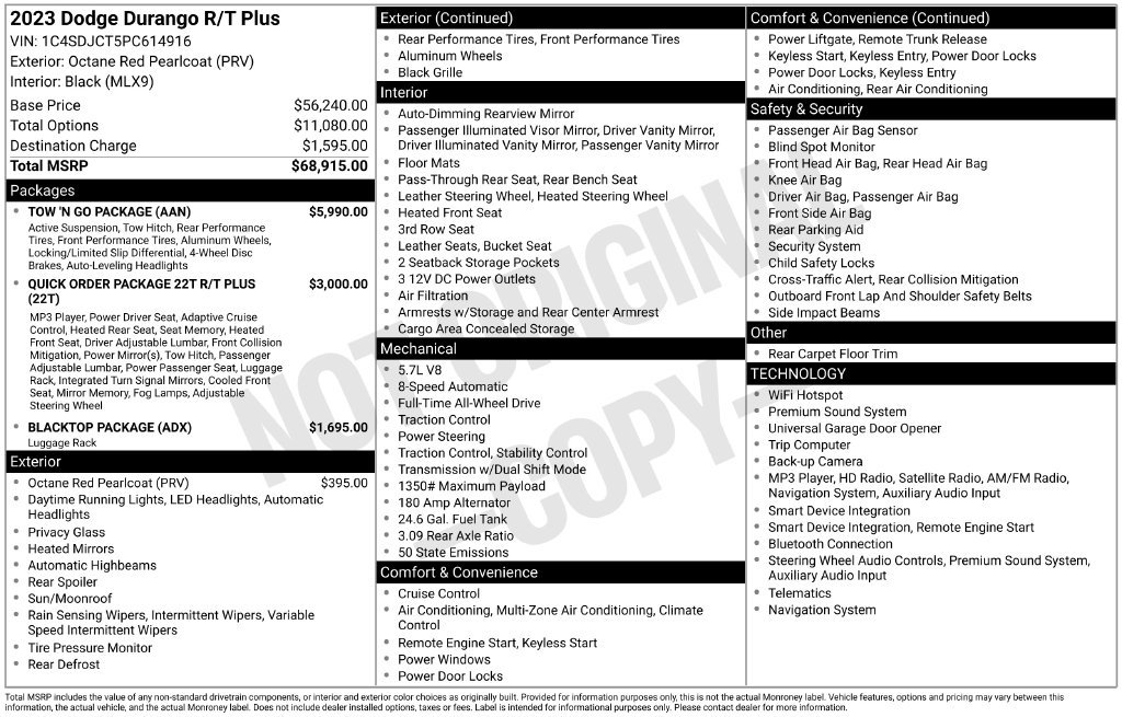 Used 2023 Dodge Durango R/T w/ Tow 'N Go Package AWD/4WD image 42