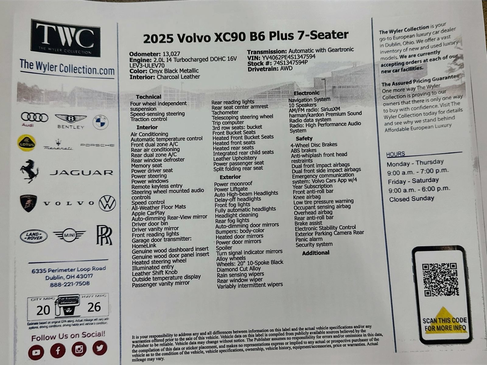 Used 2025 Volvo XC90 B6 Plus w/ Protection Package AWD/4WD image 49
