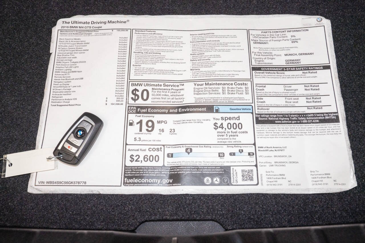 Used 2016 BMW M4 GTS RWD image 63