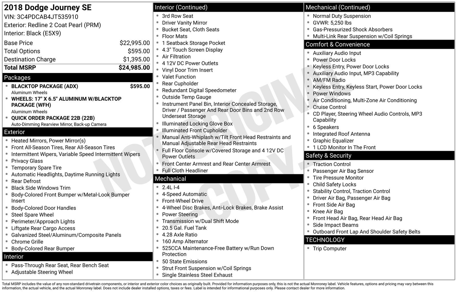 Used 2018 Dodge Journey SE w/ Blacktop Package image 6