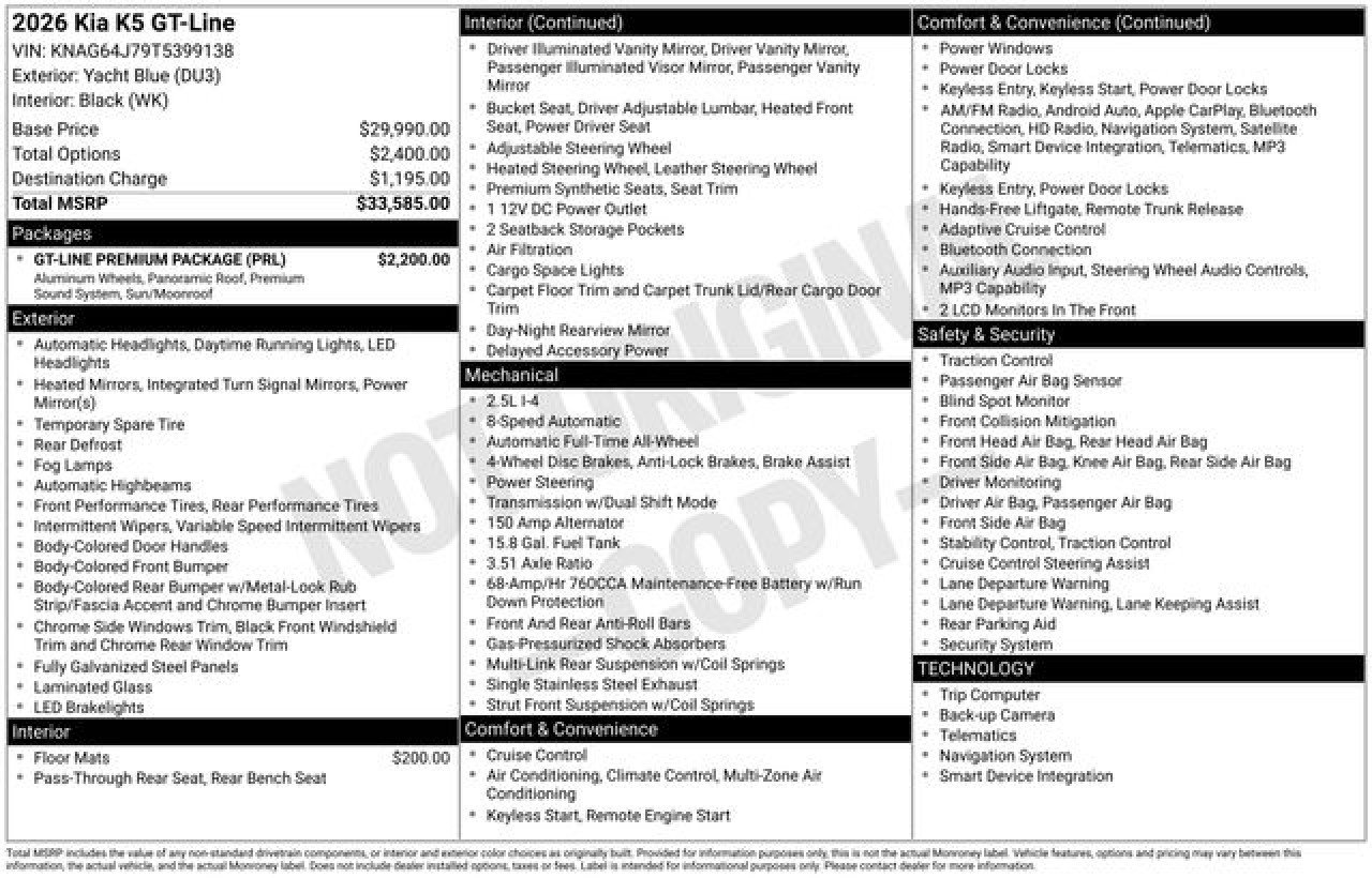 New 2026 Kia K5 GT-Line w/ GT-Line Premium Package image 28