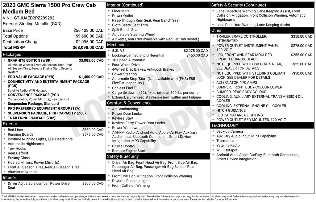 Used 2023 GMC Sierra 1500 Pro w/ Graphite Edition image 36