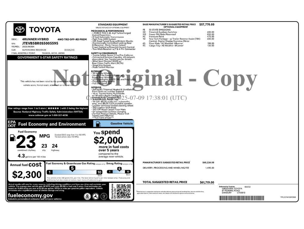 Used 2025 Toyota 4Runner TRD Off-Road Premium w/ Tow Technology Package AWD/4WD image 2