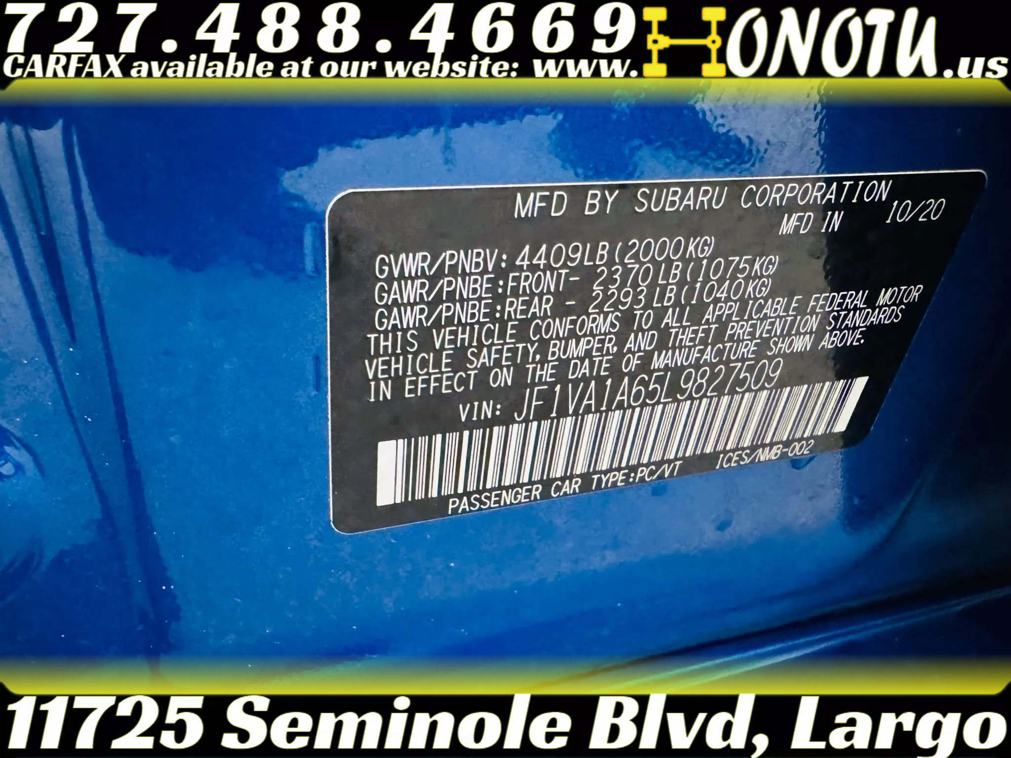 Used 2020 Subaru WRX w/ Popular Package #3 (IZT) image 15
