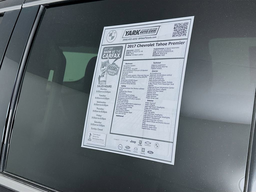 Used 2017 Chevrolet Tahoe Premier w/ Max Trailering Package AWD/4WD image 12
