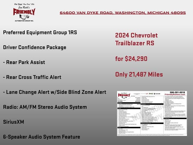 Used 2024 Chevrolet TrailBlazer RS w/ Driver Confidence Package FWD image 3