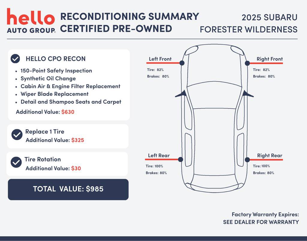 Certified 2025 Subaru Forester Wilderness w/ Convenience Package image 3