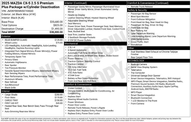Certified 2025 MAZDA CX-5 AWD 2.5 S w/ Premium Plus Pkg image 37