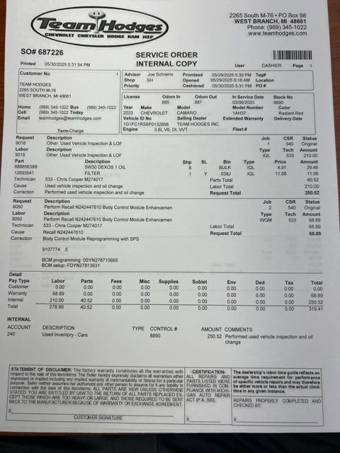 Used 2023 Chevrolet Camaro LT w/ RS Package image 34