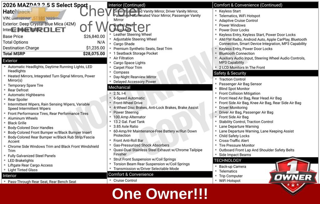 Used 2026 MAZDA MAZDA3 s Sport FWD image 1