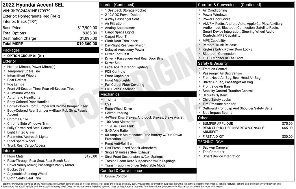 Used 2022 Hyundai Accent SEL image 2