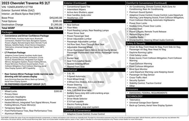 Used 2023 Chevrolet Traverse RS image 35