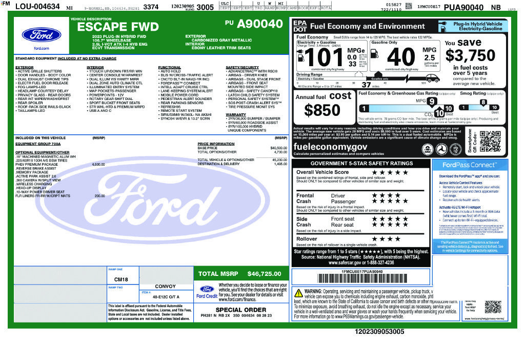 Used 2023 Ford Escape SE w/ PHEV Premium Package FWD image 38