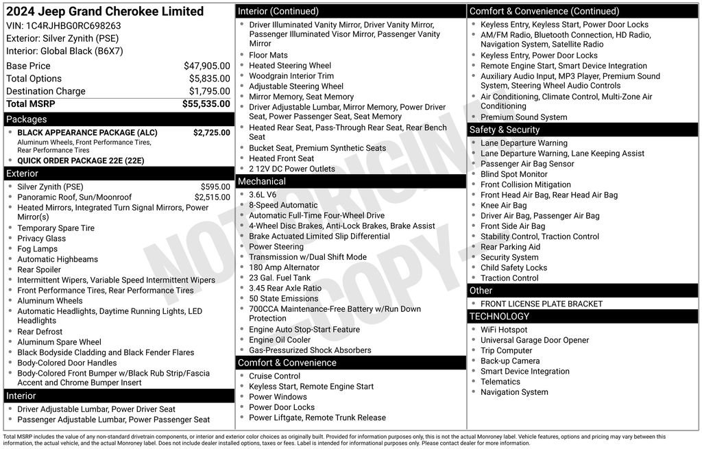 Used 2024 Jeep Grand Cherokee Limited w/ Black Appearance Package image 3