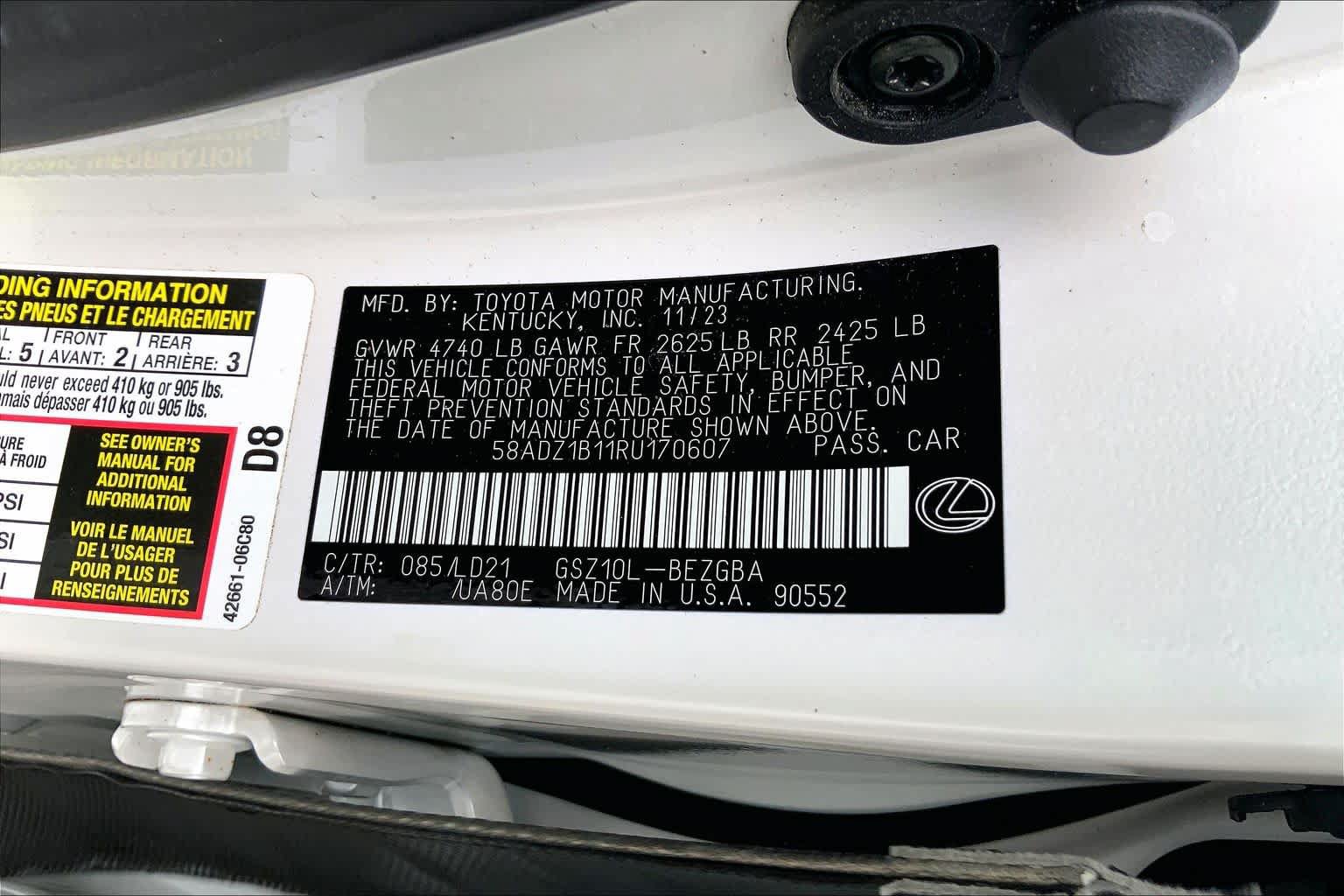 Certified 2024 Lexus ES 350 w/ Premium Package FWD image 37