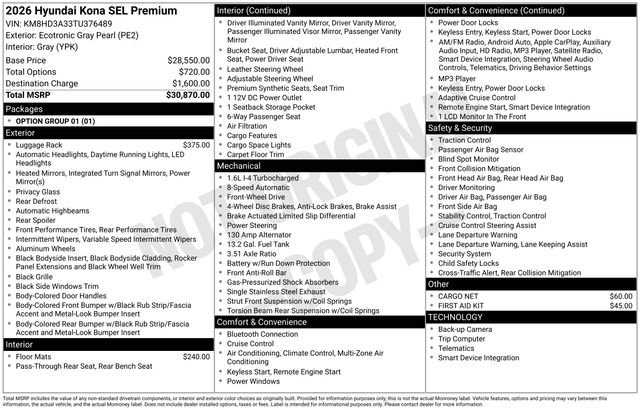 New 2026 Hyundai Kona SEL Premium image 5