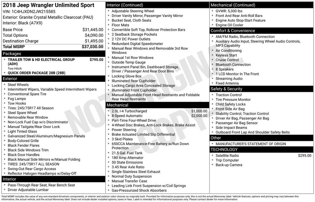 Used 2018 Jeep Wrangler Unlimited Sport image 3