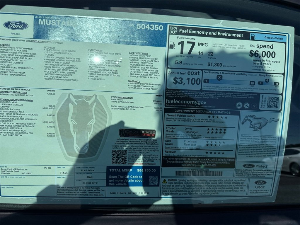 New 2025 Ford Mustang Dark Horse image 21