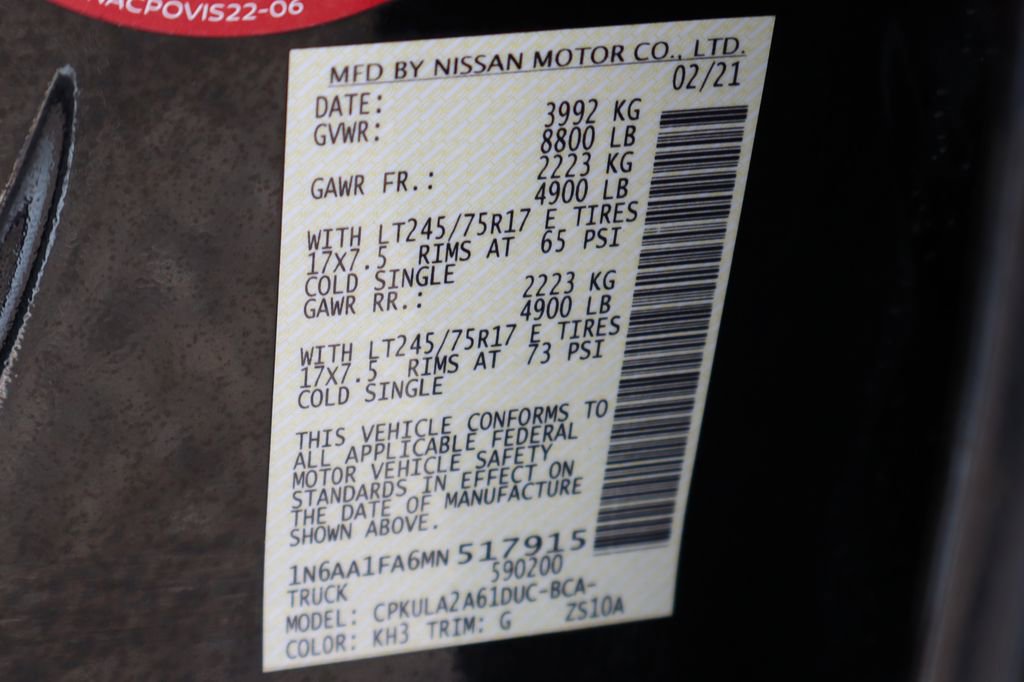 Used 2021 Nissan Titan S w/ HD Front GAWR Package AWD/4WD image 50
