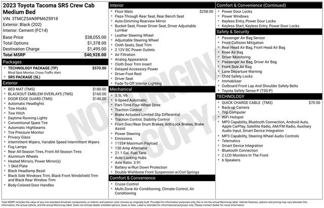 Used 2023 Toyota Tacoma SR5 w/ Technology Package AWD/4WD image 2