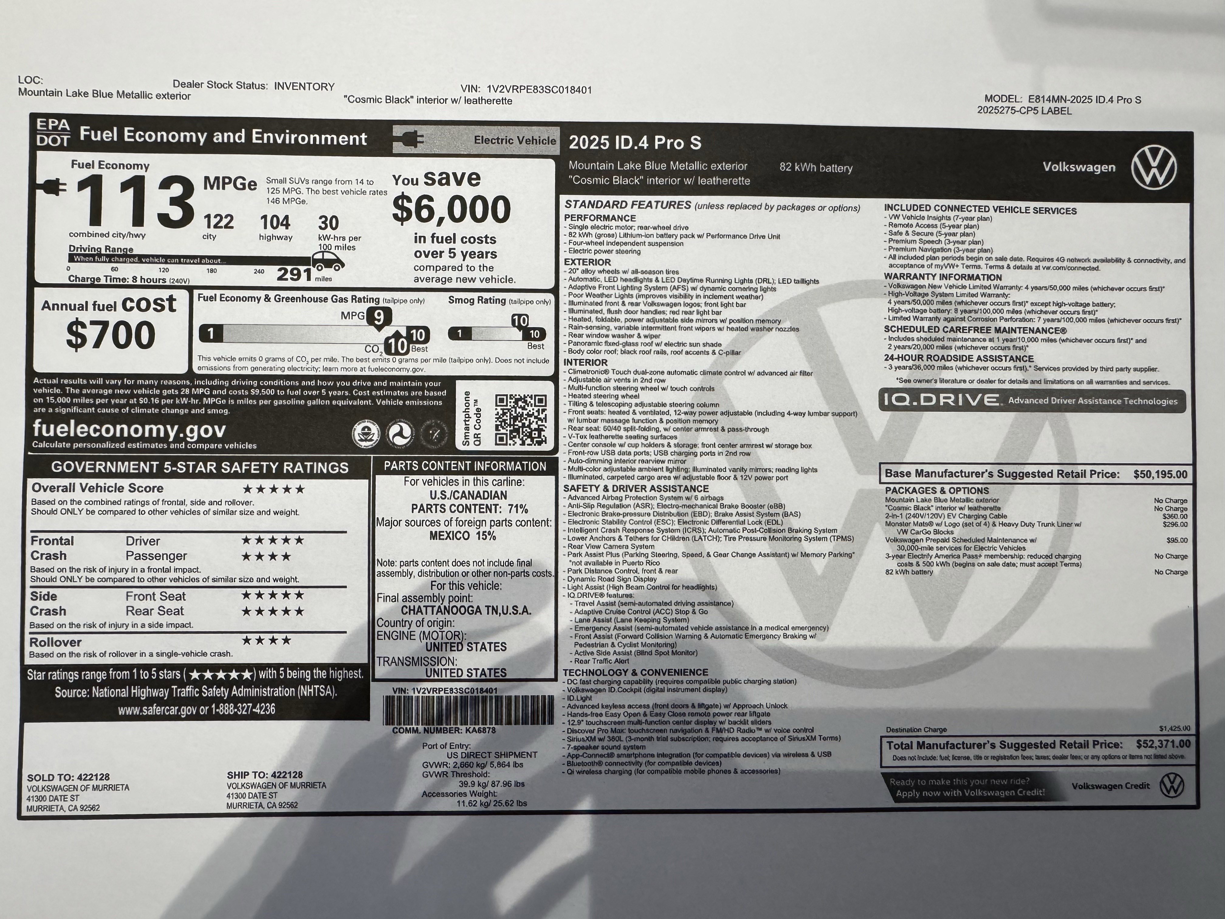 New 2025 Volkswagen ID.4 Pro S RWD image 3