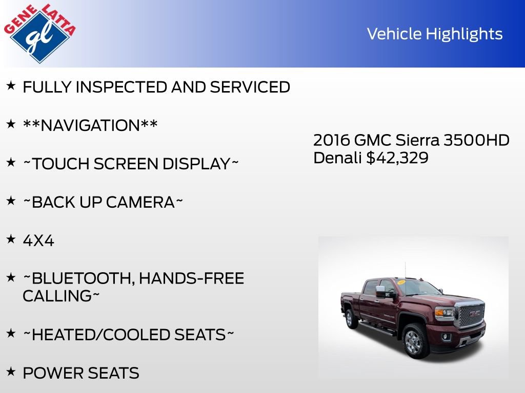 Used 2016 GMC Sierra 3500 Denali w/ Duramax Plus Package AWD/4WD image 33