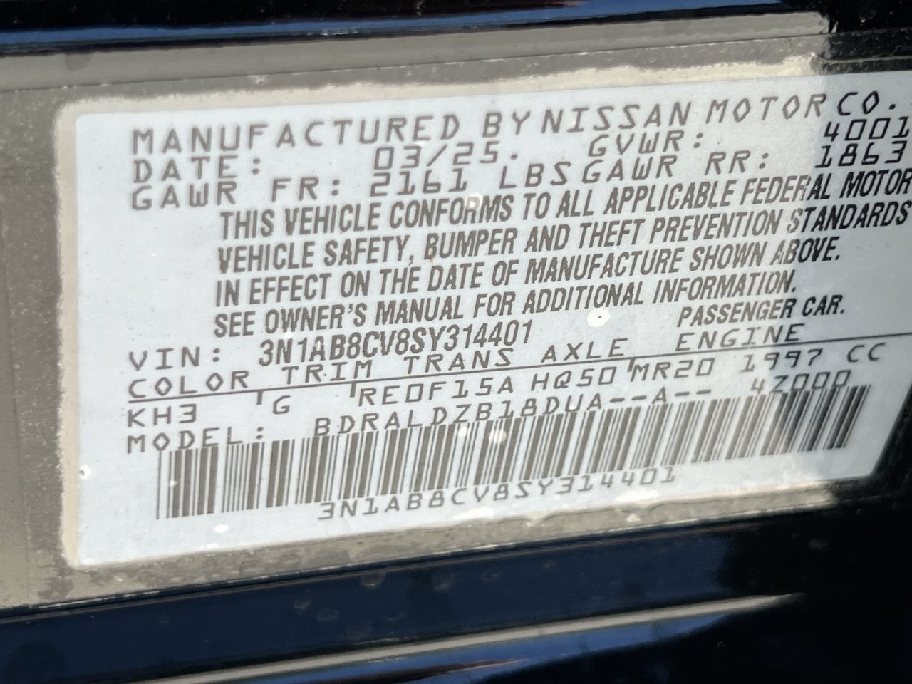 Used 2025 Nissan Sentra SV FWD image 10