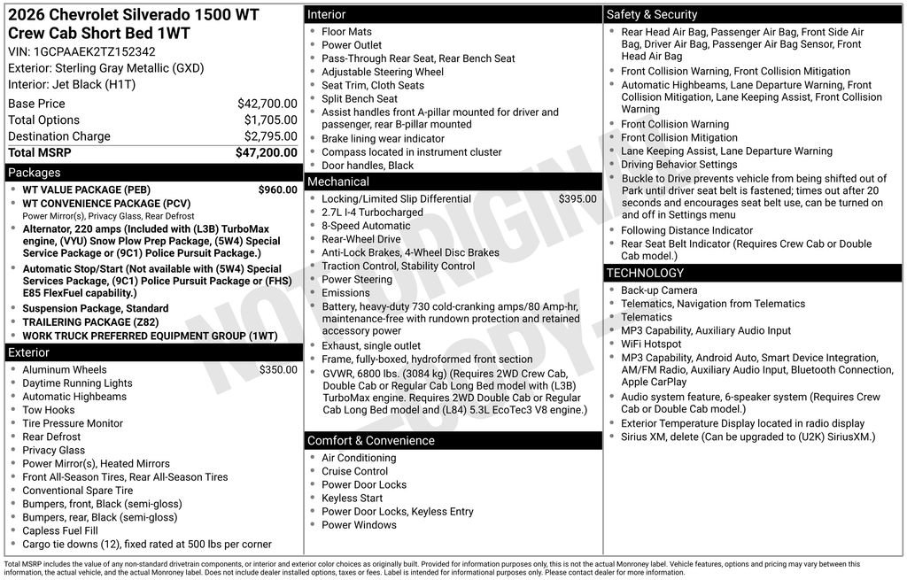 Used 2026 Chevrolet Silverado 1500 W/T w/ WT Value Package RWD image 6