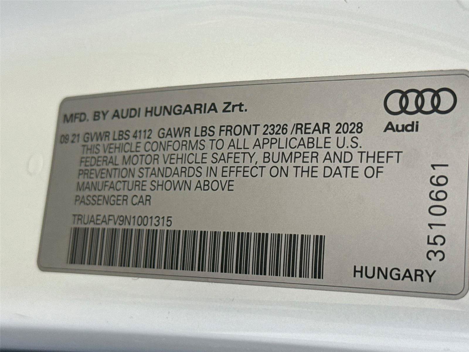 Used 2022 Audi TT 2.0T w/ S Line Competition Package AWD/4WD image 32