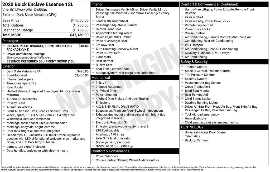 Used 2020 Buick Enclave Essence image 5