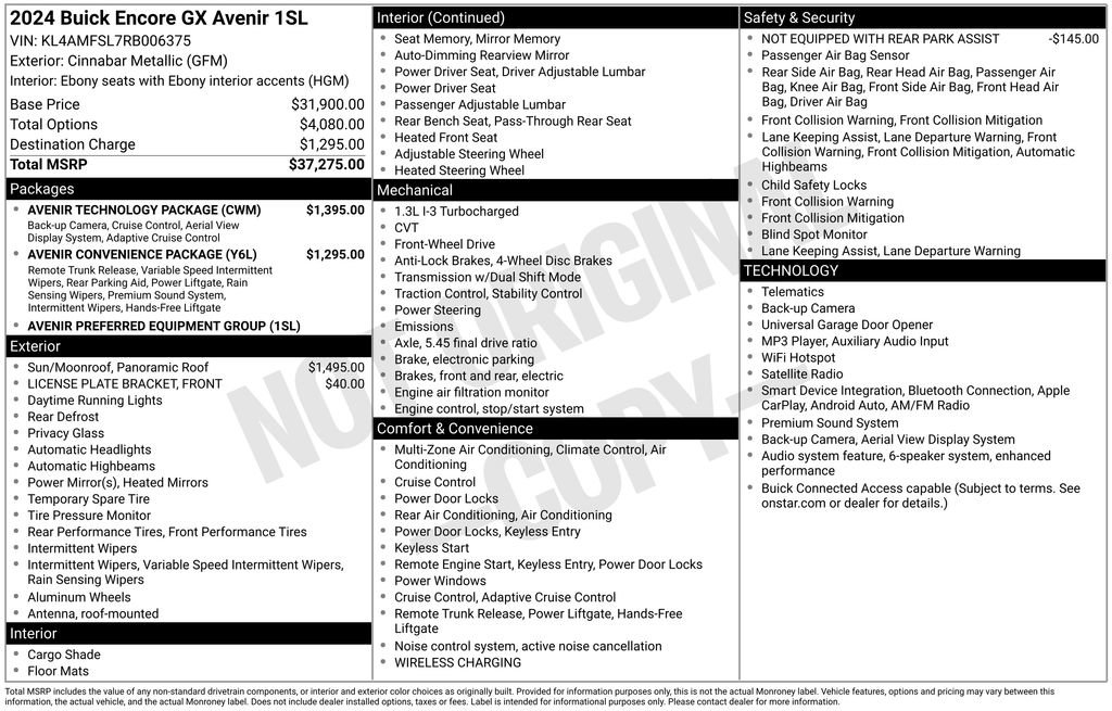 Used 2024 Buick Encore GX Avenir w/ Avenir Technology Package FWD image 22