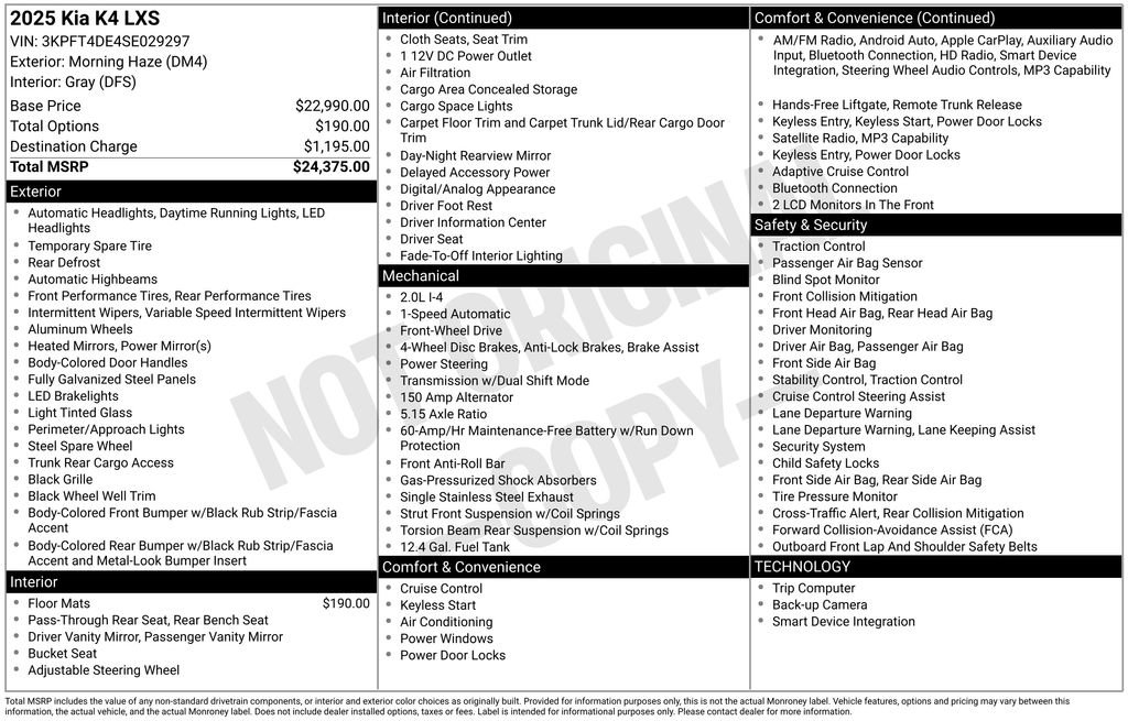 Certified 2025 Kia K4 LXS image 33