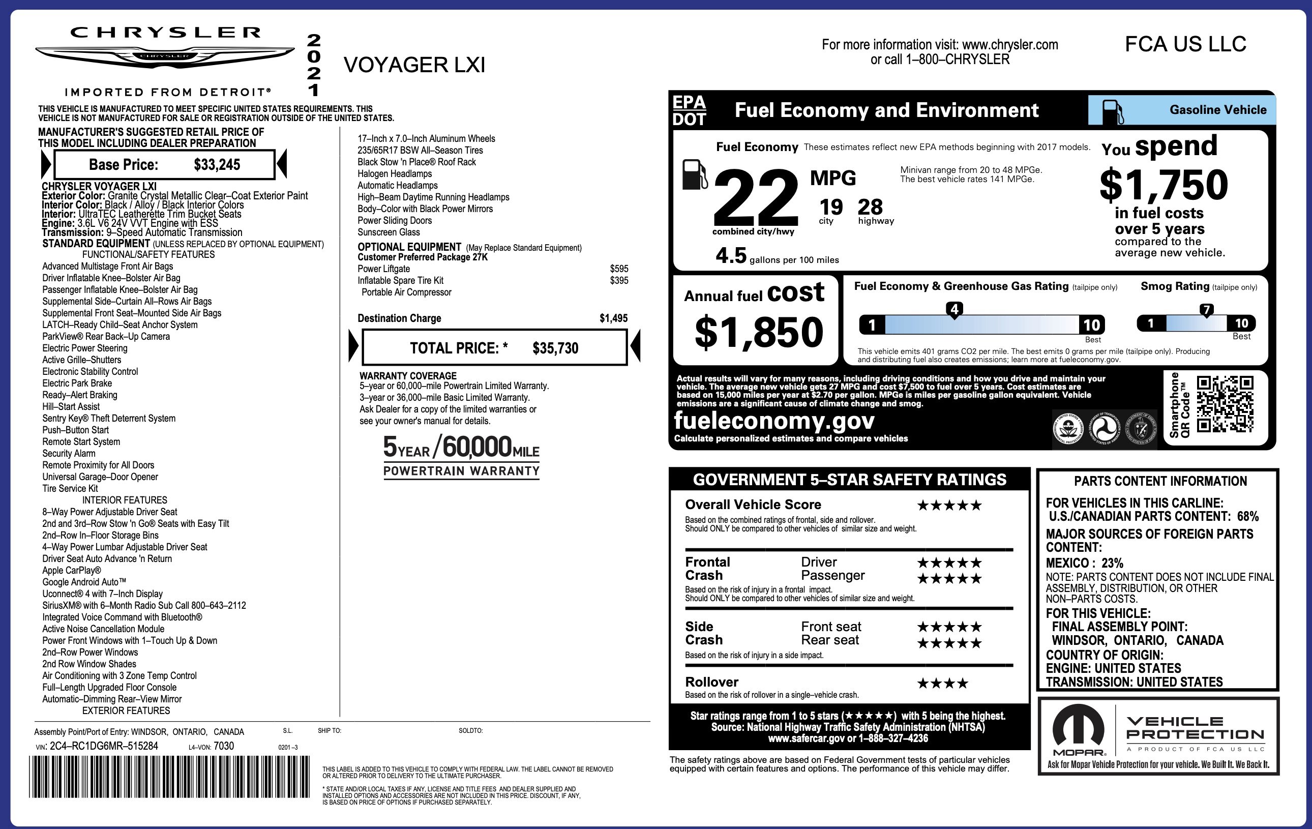 Used 2021 Chrysler Voyager Lxi image 2