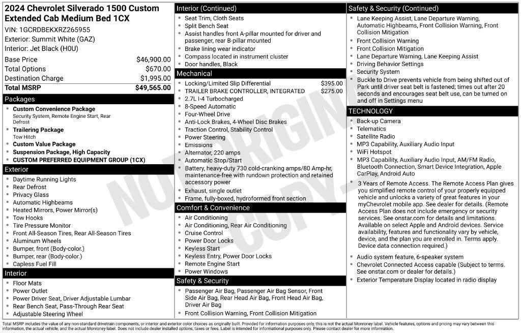 Used 2024 Chevrolet Silverado 1500 Custom AWD/4WD image 37