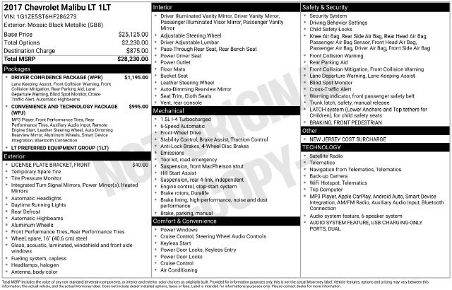 Certified 2017 Chevrolet Malibu LT w/ Driver Confidence Package FWD image 25