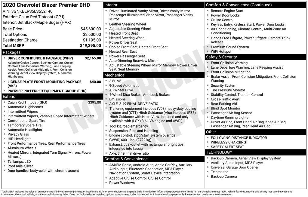 Used 2020 Chevrolet Blazer Premier w/ Driver Confidence II Package image 12