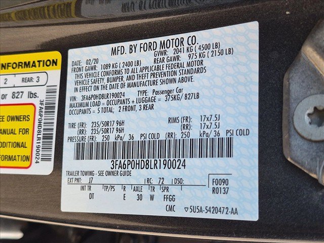 Used 2020 Ford Fusion SE FWD image 14