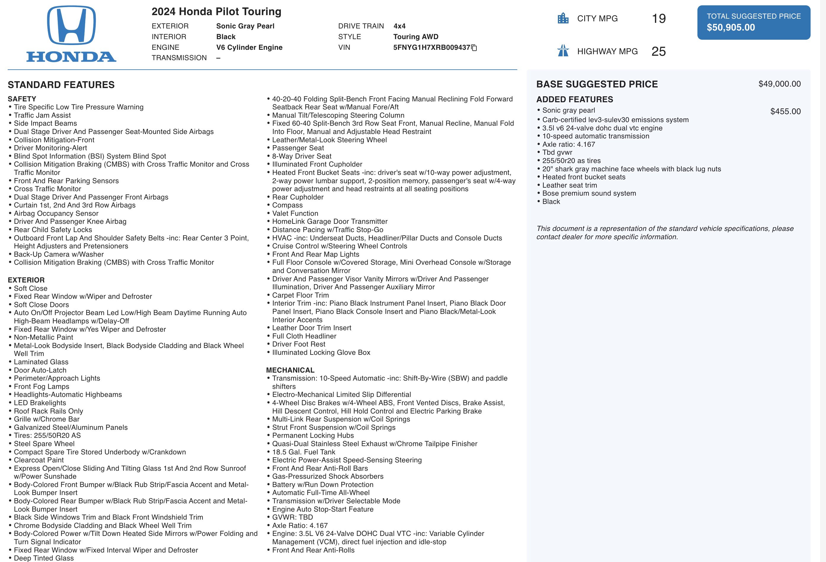 Used 2024 Honda Pilot Touring image 3