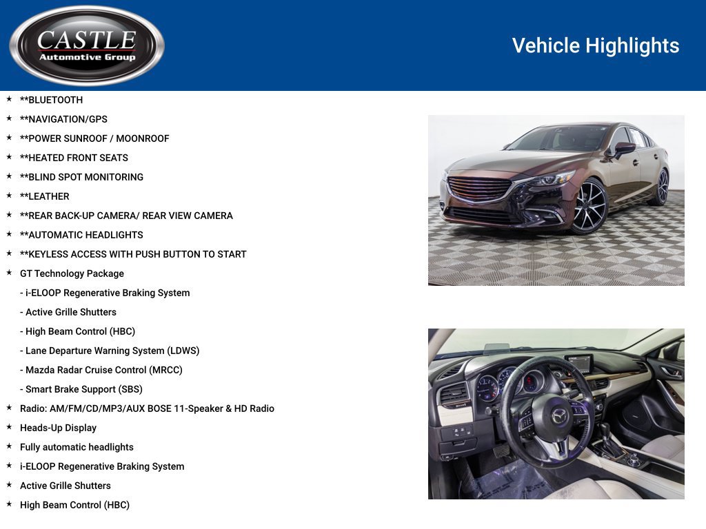 Used 2016 MAZDA MAZDA6 Grand Touring w/ GT Technology Package FWD image 3