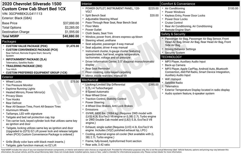 Used 2020 Chevrolet Silverado 1500 Custom w/ Custom Value Package RWD image 4