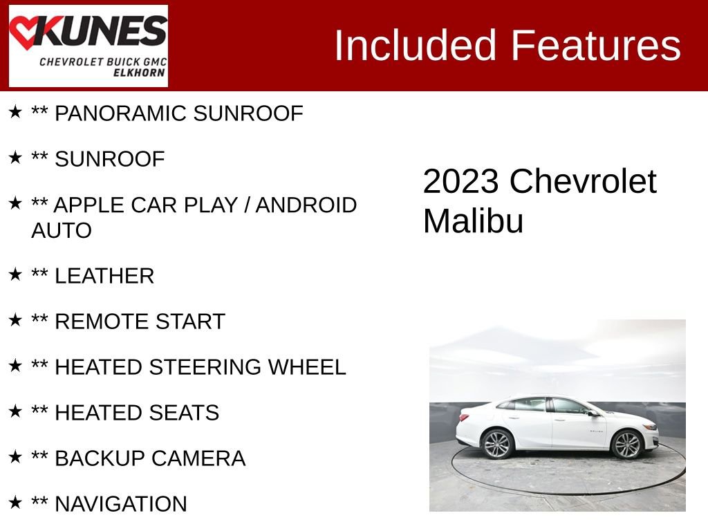 Used 2023 Chevrolet Malibu LT w/ Driver Confidence Package image 2